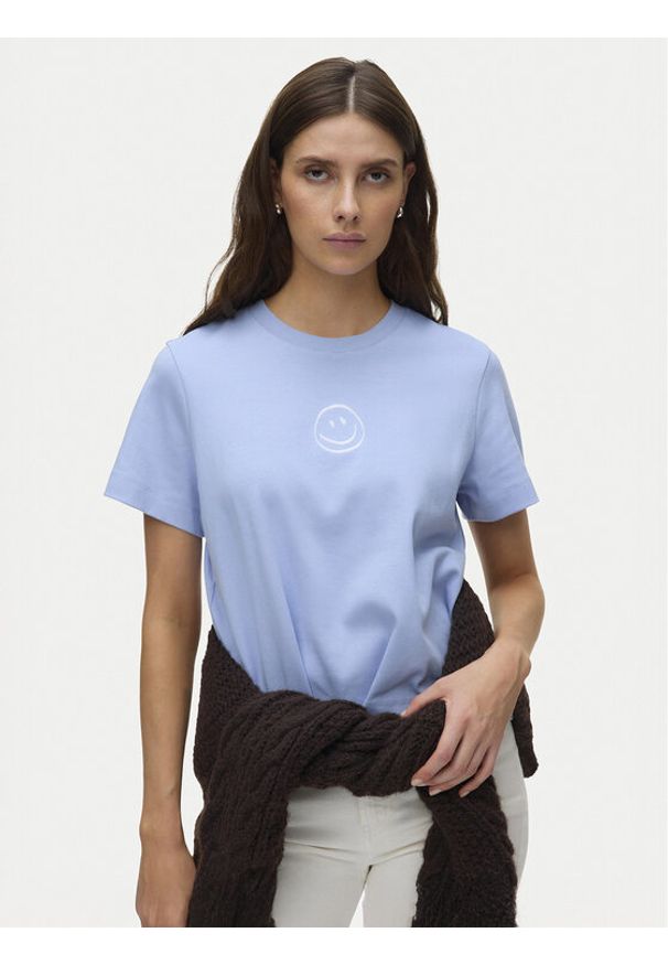 Vero Moda T-Shirt Sara 10311633 Błękitny Regular Fit. Kolor: niebieski. Materiał: bawełna