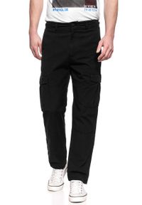 Lee - LEE SPODNIE MĘSKIE FATIGUE PANT BLACK L73ACJ01. Materiał: materiał, tkanina. Wzór: jednolity