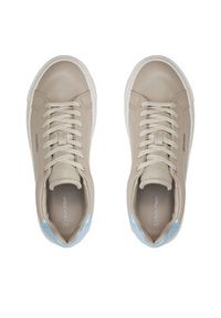 Calvin Klein Sneakersy Ff Cupsole Lace Up W/Ml Lth HW0HW02118 Beżowy. Kolor: beżowy. Materiał: skóra