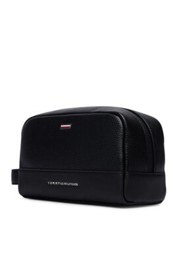 TOMMY HILFIGER - Tommy Hilfiger Kosmetyczka Th Central Washbag AM0AM14485 Czarny. Kolor: czarny. Materiał: skóra