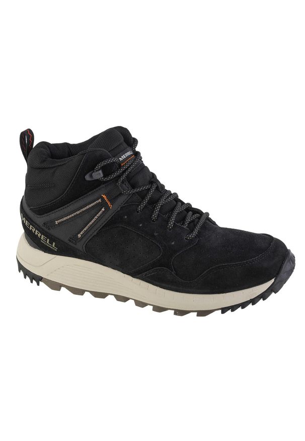 Buty zimowe męskie, Merrell Wildwood Sneaker Mid WP. Kolor: czarny. Sezon: zima