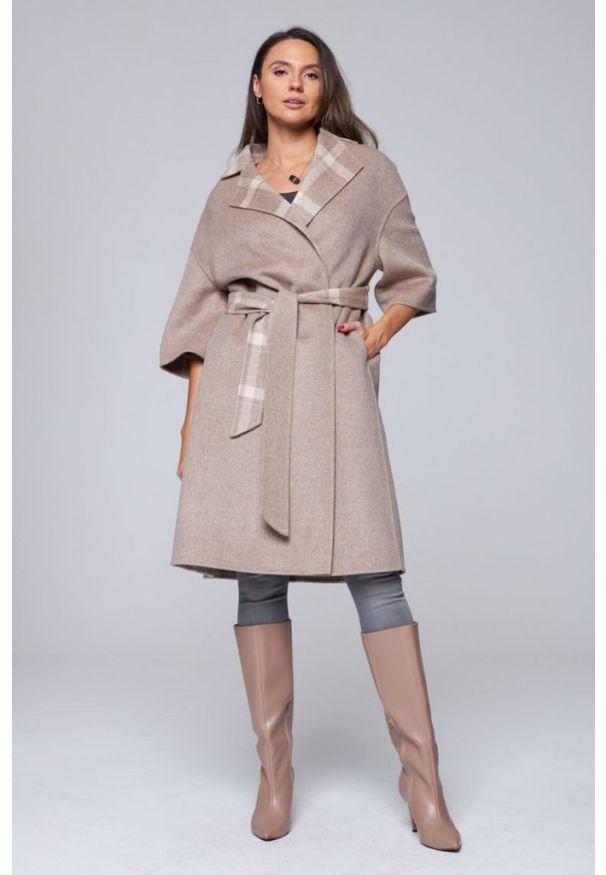 DIEGO M Płaszcz damski w kolorze taupe, Rozmiar 38 EU - 42 IT. Kolor: szary