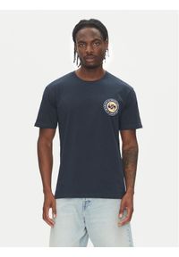 Quiksilver T-Shirt Circle Back Ss EQYZT08054 Granatowy Regular Fit. Kolor: niebieski. Materiał: bawełna