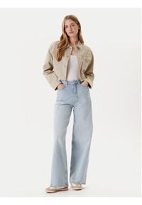 Tommy Jeans Kurtka jeansowa Flag DW0DW21431 Beżowy Regular Fit. Kolor: beżowy. Materiał: bawełna