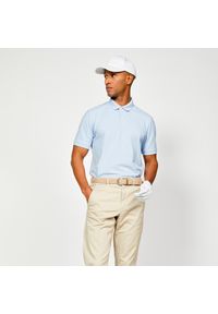 INESIS - Koszulka polo do golfa z krótkim rękawem męska Inesis MW500. Typ kołnierza: golf, polo. Kolor: niebieski. Materiał: poliester, materiał, bawełna. Długość rękawa: krótki rękaw. Długość: krótkie. Wzór: ze splotem. Styl: klasyczny #1