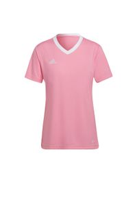 Koszulka piłkarska damska Adidas Entrada 22 Jersey. Kolor: różowy. Materiał: jersey. Sport: piłka nożna, turystyka piesza, fitness