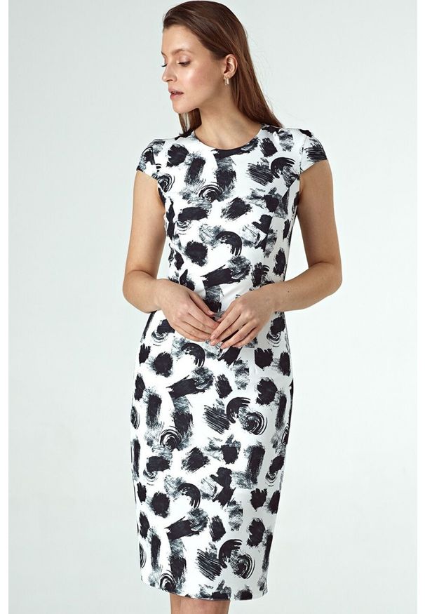 Colett - Elegancka ołówkowa sukienka modny wzór. Materiał: materiał. Typ sukienki: ołówkowe. Styl: elegancki