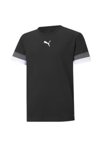 Koszulka piłkarska dla dzieci Puma teamRISE Jersey Jr. Kolor: wielokolorowy, czarny, szary. Materiał: poliester. Sport: piłka nożna