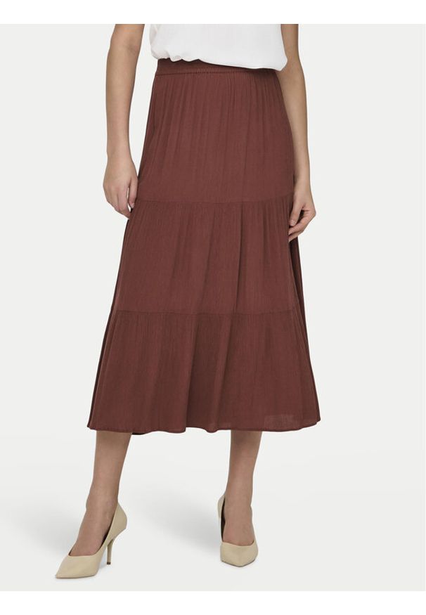 only - ONLY Spódnica maxi Mikka 15324808 Brązowy Regular Fit. Kolor: brązowy. Materiał: wiskoza