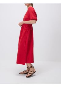 Reserved - Sukienka maxi - czerwony. Kolor: czerwony. Materiał: bawełna. Długość: maxi
