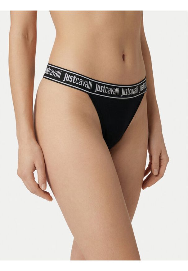 Just Cavalli Komplet stringów 80PAJU01 CJUT2 Czarny. Kolor: czarny. Materiał: bawełna
