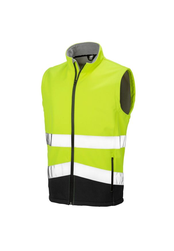 SAFEGARD - Męska Kamizelka Softshell HiVis. Kolor: żółty, wielokolorowy, czarny. Materiał: softshell