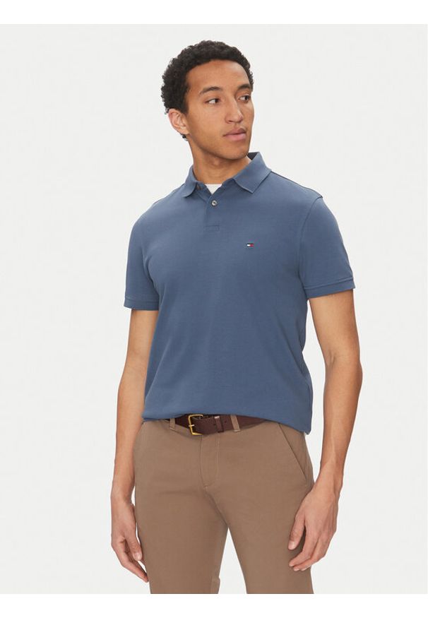 TOMMY HILFIGER - Tommy Hilfiger Polo 1985 MW0MW17770 Niebieski Regular Fit. Typ kołnierza: polo. Kolor: niebieski. Materiał: bawełna