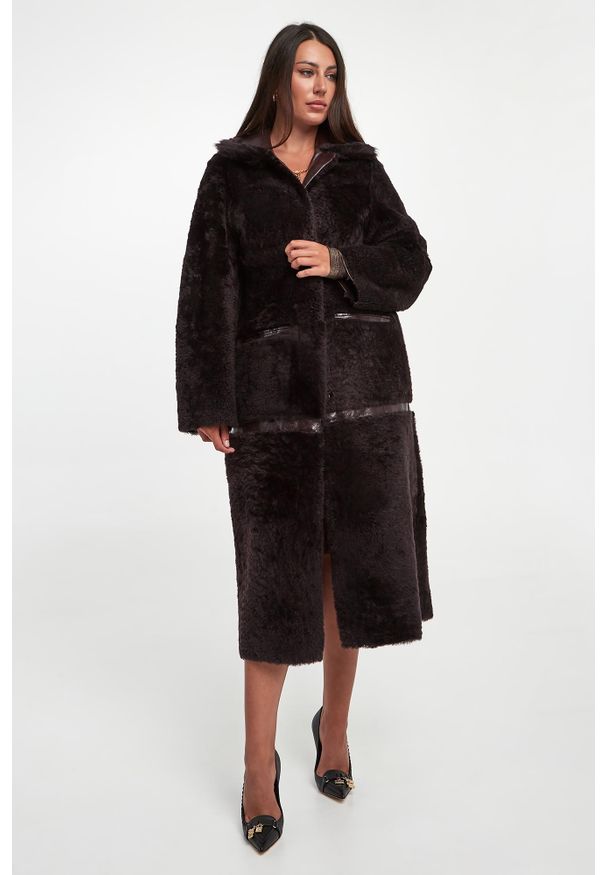 Płaszcz damski skórzany DIEGO M. Materiał: skóra