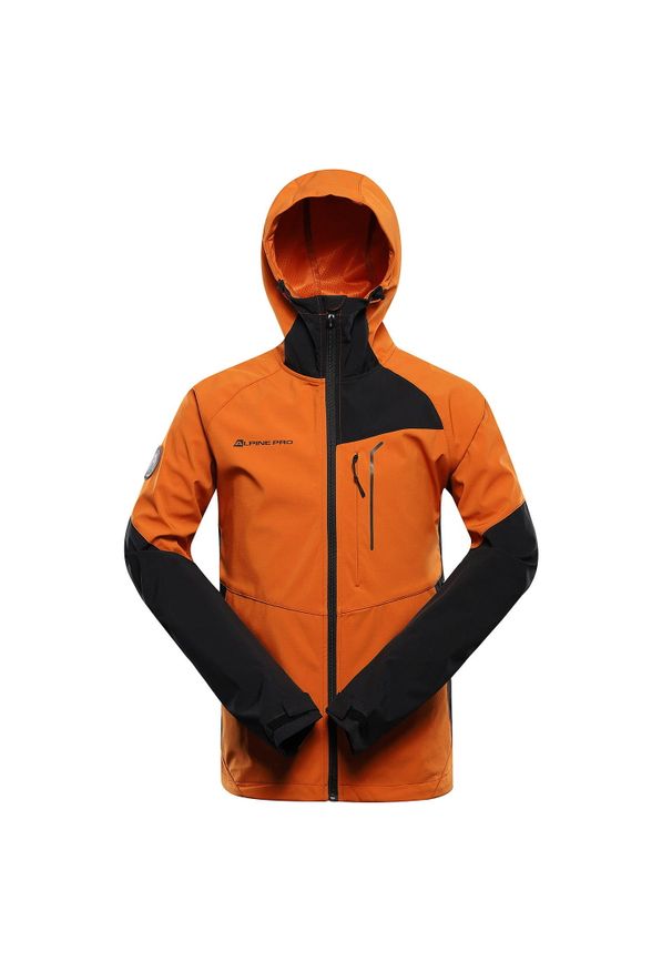 ALPINE PRO - Kurtka softshell męska Alpine Pro Esprit. Kolor: czarny, pomarańczowy, wielokolorowy. Materiał: softshell. Sport: turystyka piesza