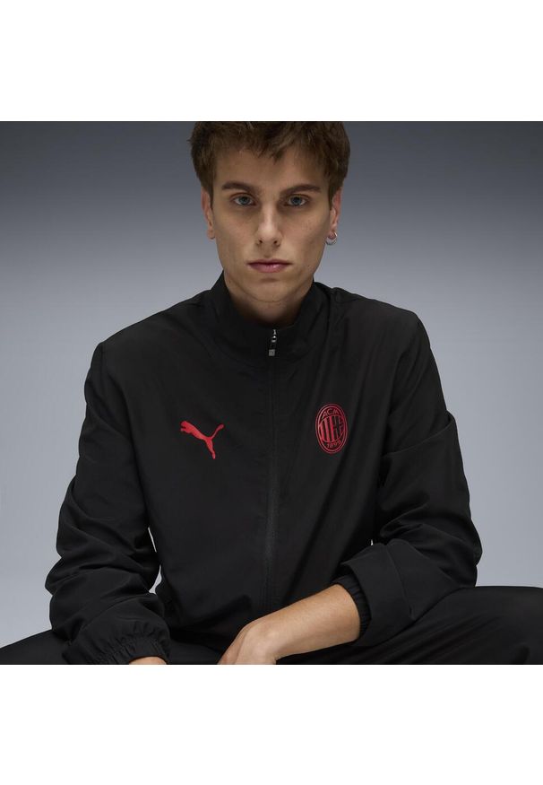 Dres piłkarski Puma AC Milan sezon 25/26. Materiał: dresówka. Sport: piłka nożna