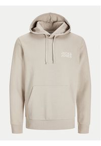 Jack & Jones Bluza Corp Logo 12152840 Beżowy Standard Fit. Kolor: beżowy. Materiał: syntetyk, bawełna #2