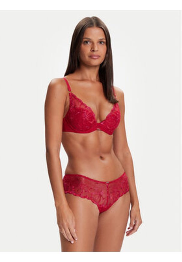 Chantelle Biustonosz z fiszbiną Fleurs C12M20 Czerwony. Kolor: czerwony. Materiał: syntetyk