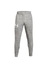 Spodnie sportowe męskie Under Armour Rival Terry Jogger. Kolor: szary, biały, wielokolorowy. Materiał: dresówka. Sport: piłka nożna
