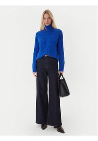 TOMMY HILFIGER - Tommy Hilfiger Golf WW0WW46791 Niebieski Regular Fit. Typ kołnierza: golf. Kolor: niebieski. Materiał: wełna #4