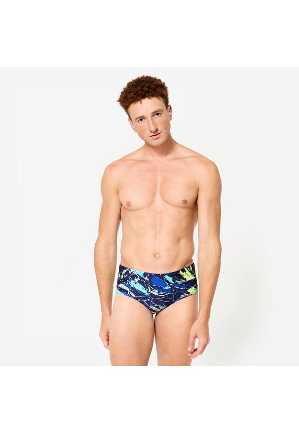 Decathlon - Slipki-opaska pływackie męskie Nabaiji 900 Motu. Kolor: niebieski, wielokolorowy, zielony. Materiał: poliester, poliamid, materiał