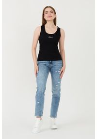 Karl Lagerfeld - KARL LAGERFELD Czarny top Logo Rib Tank. Kolor: czarny #6