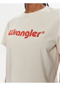 Wrangler T-Shirt 112350305 Écru Regular Fit. Materiał: bawełna