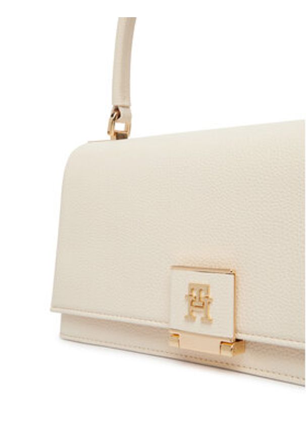 TOMMY HILFIGER - Tommy Hilfiger Torebka Th Monogram Pebble Grain Crossbody Bag AW0AW17216 Écru. Kolor: kremowy. Materiał: skórzane