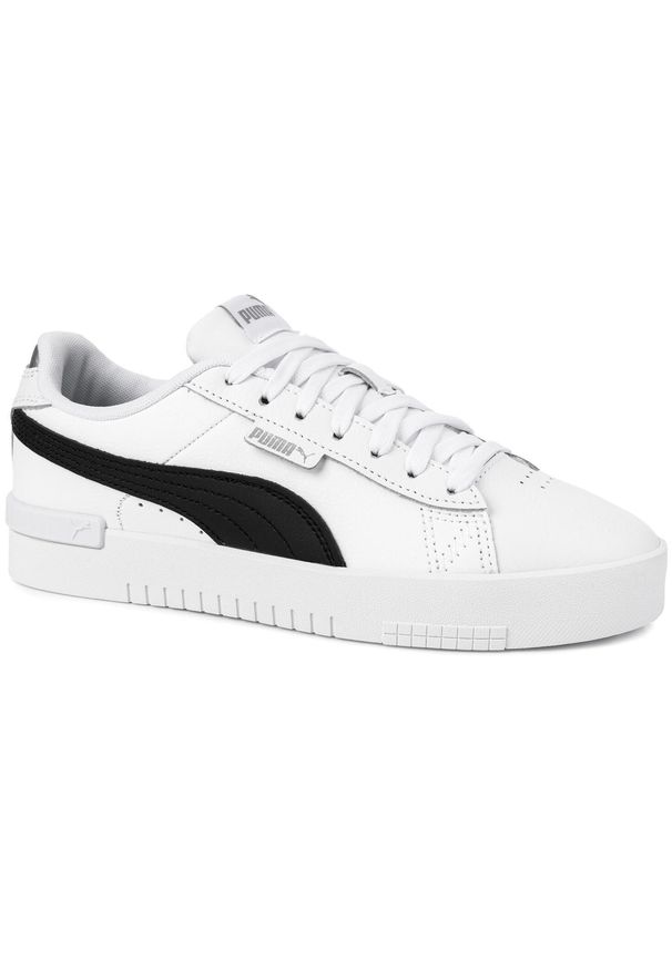 Puma - Damskie buty sportowe niskie skórzane biało czarne PUMA JADA. Kolor: czarny, biały, wielokolorowy. Materiał: skóra. Sport: turystyka piesza