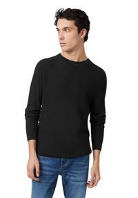 Guess - GUESS Czarny sweter męski Davin Cn Ls, Rozmiar XXL. Kolor: czarny. Materiał: bawełna. Długość rękawa: długi rękaw. Długość: długie. Wzór: bez wzorów. Styl: elegancki, klasyczny #3