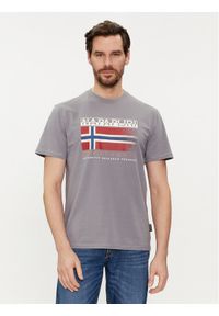 Napapijri T-Shirt S-Kreis NP0A4HQR Szary Regular Fit. Kolor: szary. Materiał: bawełna #1