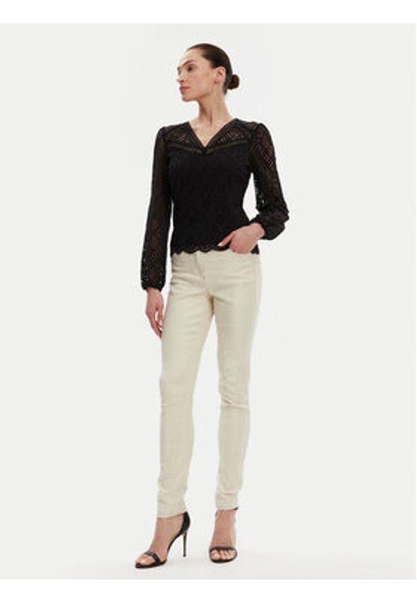 Morgan Bluzka 241-TOULI Czarny Regular Fit. Kolor: czarny. Materiał: syntetyk, bawełna