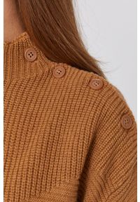 United Colors of Benetton - Sweter z domieszką wełny. Kolor: brązowy. Materiał: wełna. Długość rękawa: długi rękaw. Długość: krótkie #3