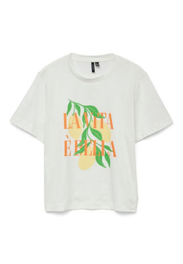 Vero Moda T-Shirt Sonna 10327143 Biały Regular Fit. Kolor: biały. Materiał: bawełna