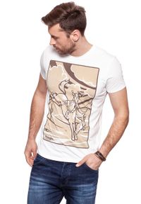 Wrangler - KOSZULKA WRANGLER WESTERN GRAPHIC TEE VINTAGE WHITE W7B94FK1Y. Wzór: nadruk. Styl: vintage #3