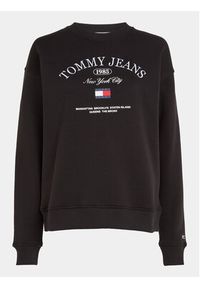 Tommy Jeans Bluza Lux Ath DW0DW16413 Czarny Relaxed Fit. Kolor: czarny. Materiał: bawełna