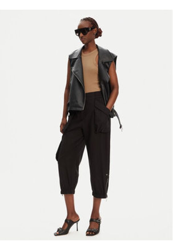 Pinko - PINKO Spodnie materiałowe Vedrai 104704 A2ER Czarny Regular Fit. Kolor: czarny. Materiał: bawełna