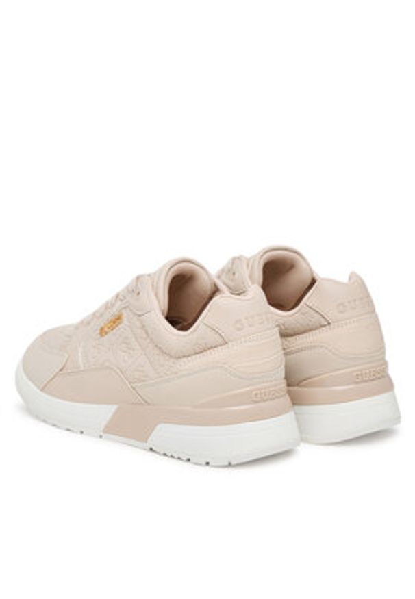 Guess Sneakersy FLFM16 ELE12 Beżowy. Kolor: beżowy. Materiał: skóra