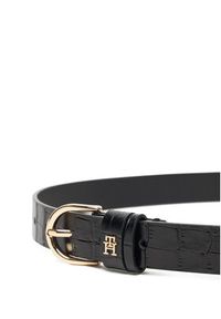 TOMMY HILFIGER - Tommy Hilfiger Pasek Damski Essential Effortless 2.5 Croc Go AW0AW17755 Czarny. Kolor: czarny. Materiał: skóra #3