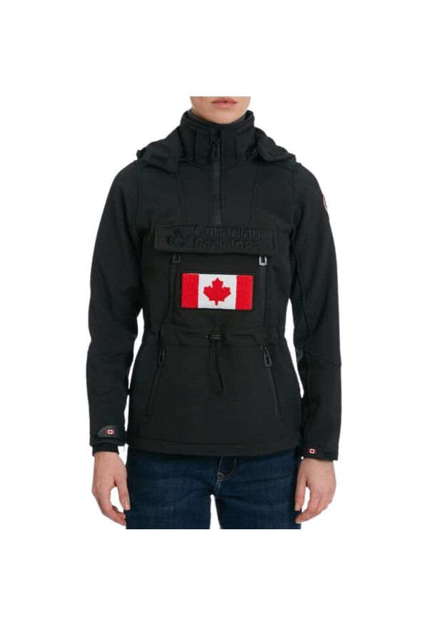 CANADIAN PEAK - Kurtka turystyczna damska Canadian Peak Toka. Kolor: czarny. Materiał: elastan, poliester. Sport: turystyka piesza