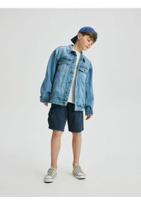 Reserved - Bawełniane szorty - granatowy. Kolor: niebieski. Materiał: bawełna