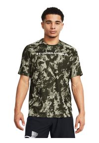 Koszulka treningowa męska Under Armour UA Tech Abc Camo Ss - khaki. Kolor: brązowy, wielokolorowy, oliwkowy. Materiał: materiał, tkanina, poliester #1