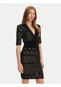 Marciano Guess Sukienka dzianinowa 5YGK20 5877Z Czarny Slim Fit. Kolor: czarny. Materiał: wiskoza