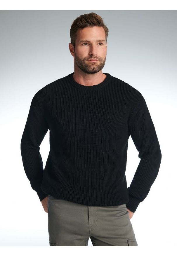 Sinsay - Sweter - czarny. Kolor: czarny. Materiał: dzianina, bawełna