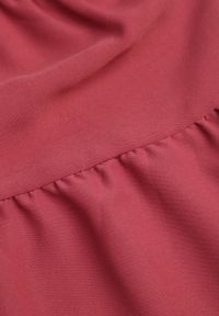 Born2be - Ciemnoróżowa Rozkloszowana Sukienka z Falbankami Zapinana przy Szyi Rettesa. Okazja: na co dzień. Typ kołnierza: kołnierz z falbankami. Kolor: różowy. Materiał: wiskoza. Sezon: lato. Styl: casual, elegancki #4