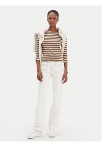 TOMMY HILFIGER - Tommy Hilfiger Bluzka New Cody WW0WW40589 Beżowy Slim Fit. Kolor: beżowy. Materiał: bawełna #5