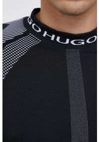 Hugo Longsleeve 50457130 męski kolor czarny wzorzysty. Okazja: na co dzień. Kolor: czarny. Materiał: materiał, dzianina. Długość rękawa: długi rękaw. Styl: casual #5