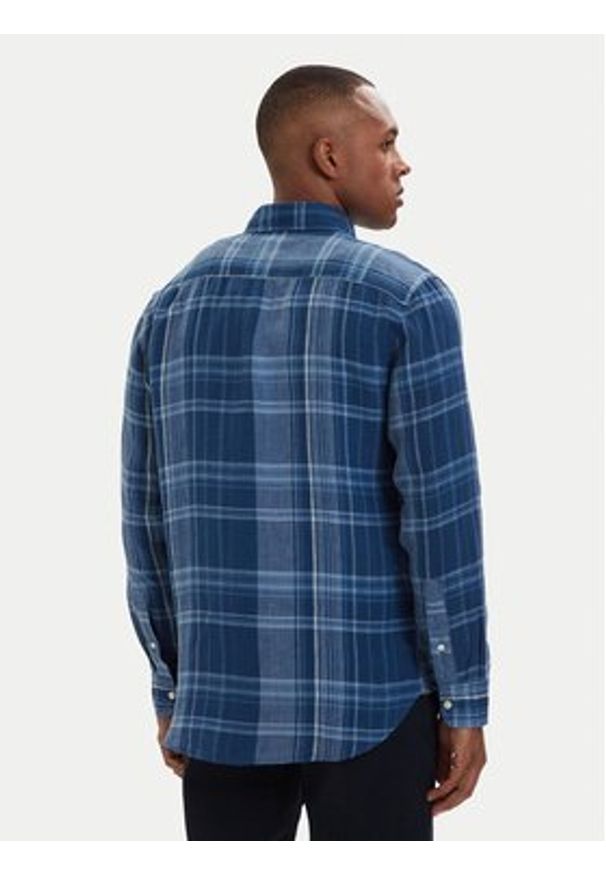 TOMMY HILFIGER - Tommy Hilfiger Koszula Madras Check MW0MW42399 Niebieski Regular Fit. Kolor: niebieski. Materiał: len