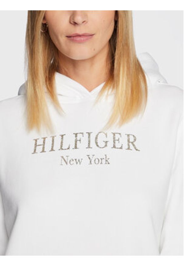 TOMMY HILFIGER - Tommy Hilfiger Bluza Foil WW0WW37181 Biały Regular Fit. Kolor: biały. Materiał: bawełna