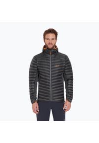 Kurtka puchowa męska Rab Cirrus Flex Hoody. Kolor: czarny. Materiał: puch. Sport: turystyka piesza